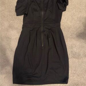 Forever 21 Puff Sleeves Zipper Brown Dress great condition